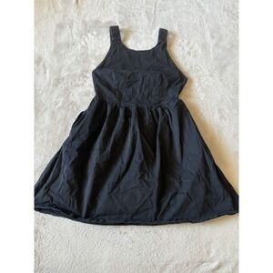GREY LAB Open Elastic Back Mini Sleeveless Fit and Flare Dress Black Size Medium